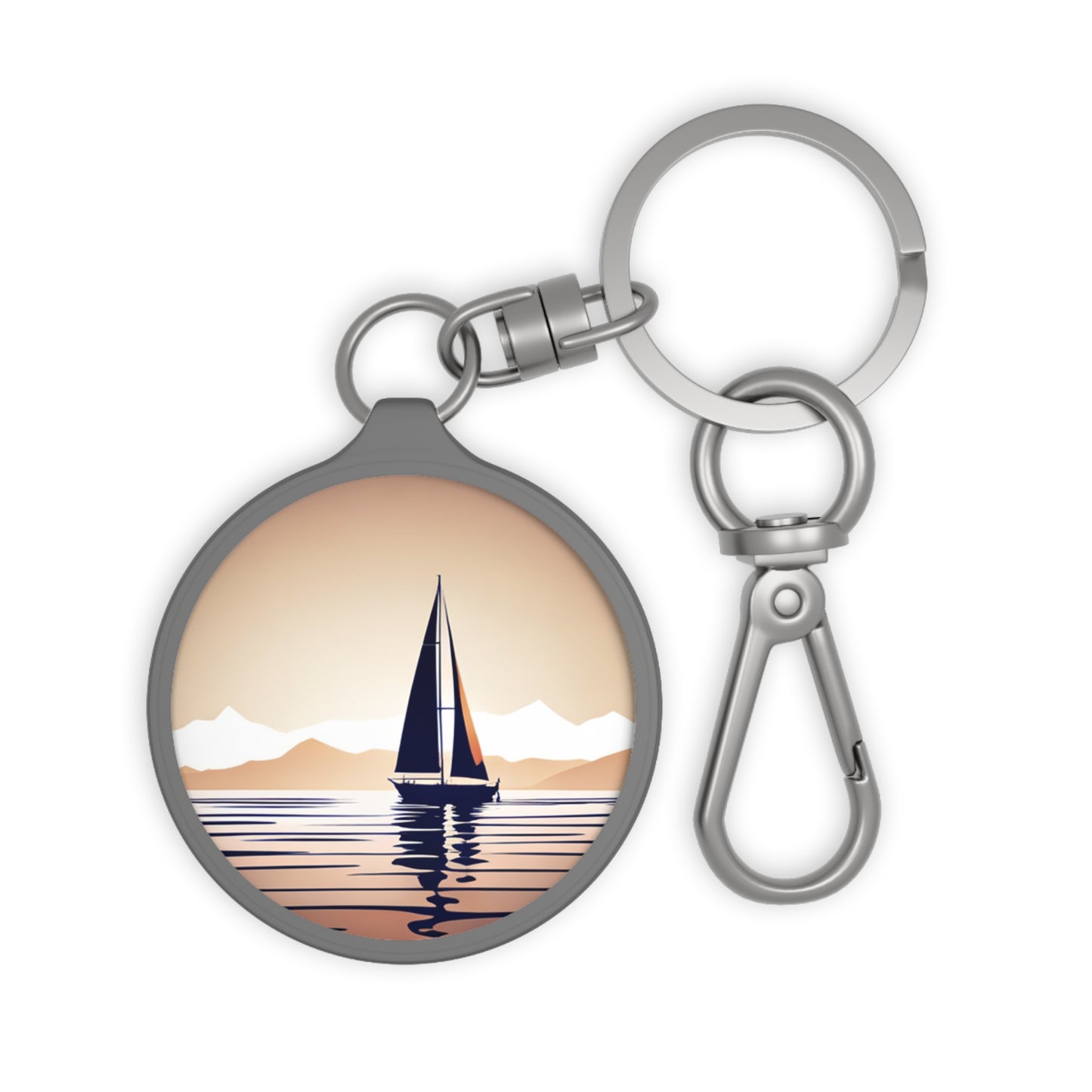 Sail Boat Sunset Keyring Tag